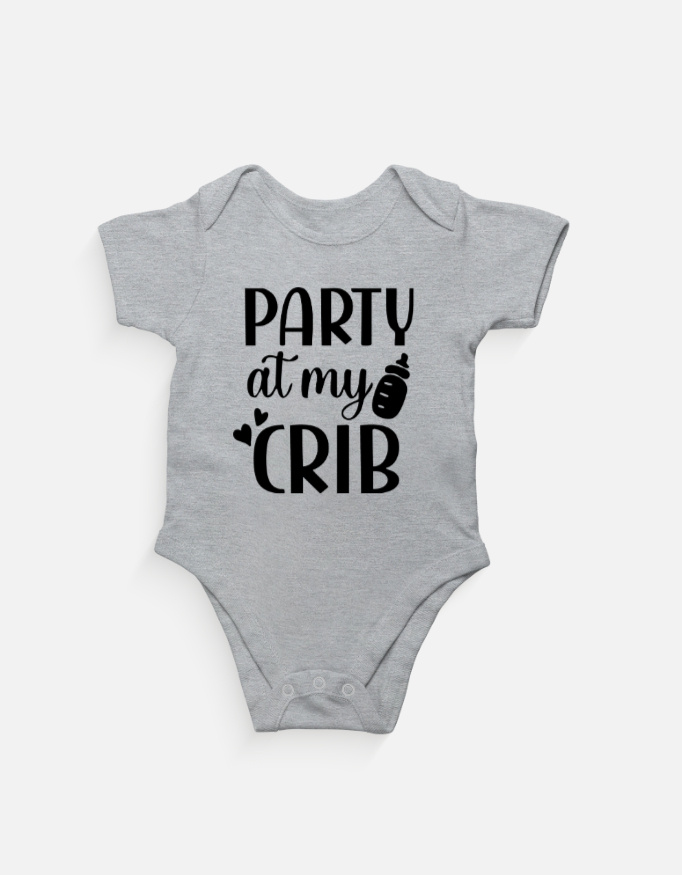 Party at My Crib Baby Romper – For the All-Night Bottler & Diaper DJ