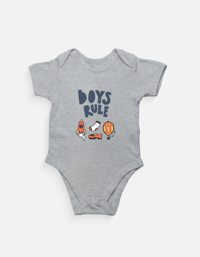 Boys Rule Baby Onesie